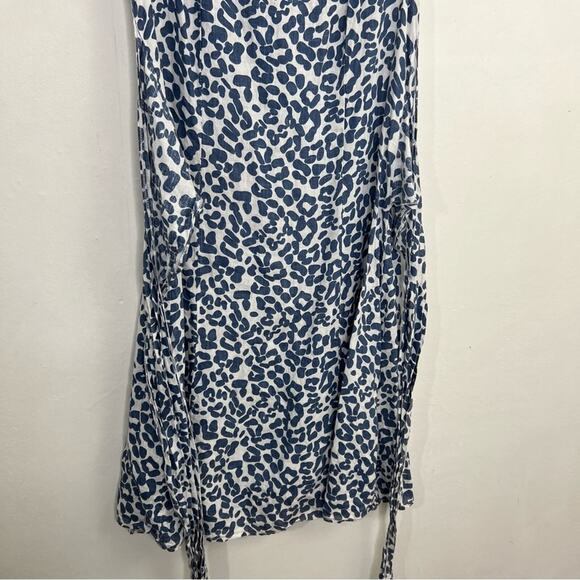 Piazza Del Tempio Italian 100% Linen Cap Sleeve Flowy Midi Dress w/ Waist Tie - Picture 9 of 16